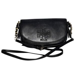 Tory Burch Harper Wallis Leather Crossbody Bag Black